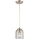 Sprinkle 1 Light 5 inch Satin Nickel Mini Pendant Ceiling Light in Ash Speckled Glass