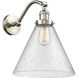 Franklin Restoration X-Large Cone LED 12 inch Brushed Satin Nickel Sconce Wall Light in Seedy Glass, Franklin Restoration