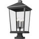 Beacon 4 Light 32 inch Black Outdoor Pier Mounted Fixture