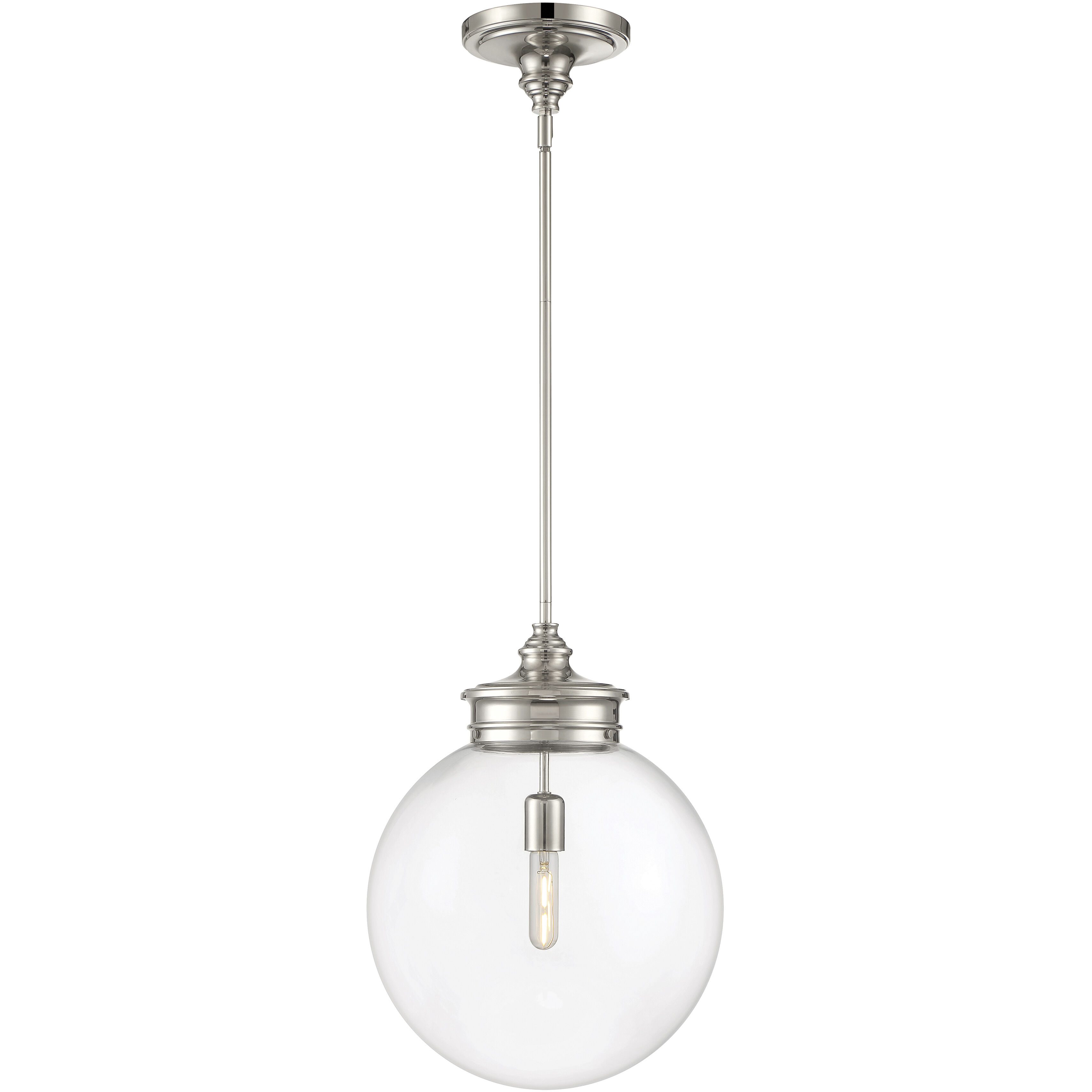 Emma 1 Light 14 inch Polished Nickel Pendant Ceiling Light