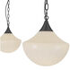 Alora Mood Farrah 3 Light 11.88 inch Matte Black/Glossy Ribbed Opal Glass Multi Pendant Ceiling Light