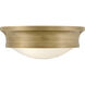 Ellis 3 Light 14 inch Heritage Brass Flush Mount Ceiling Light