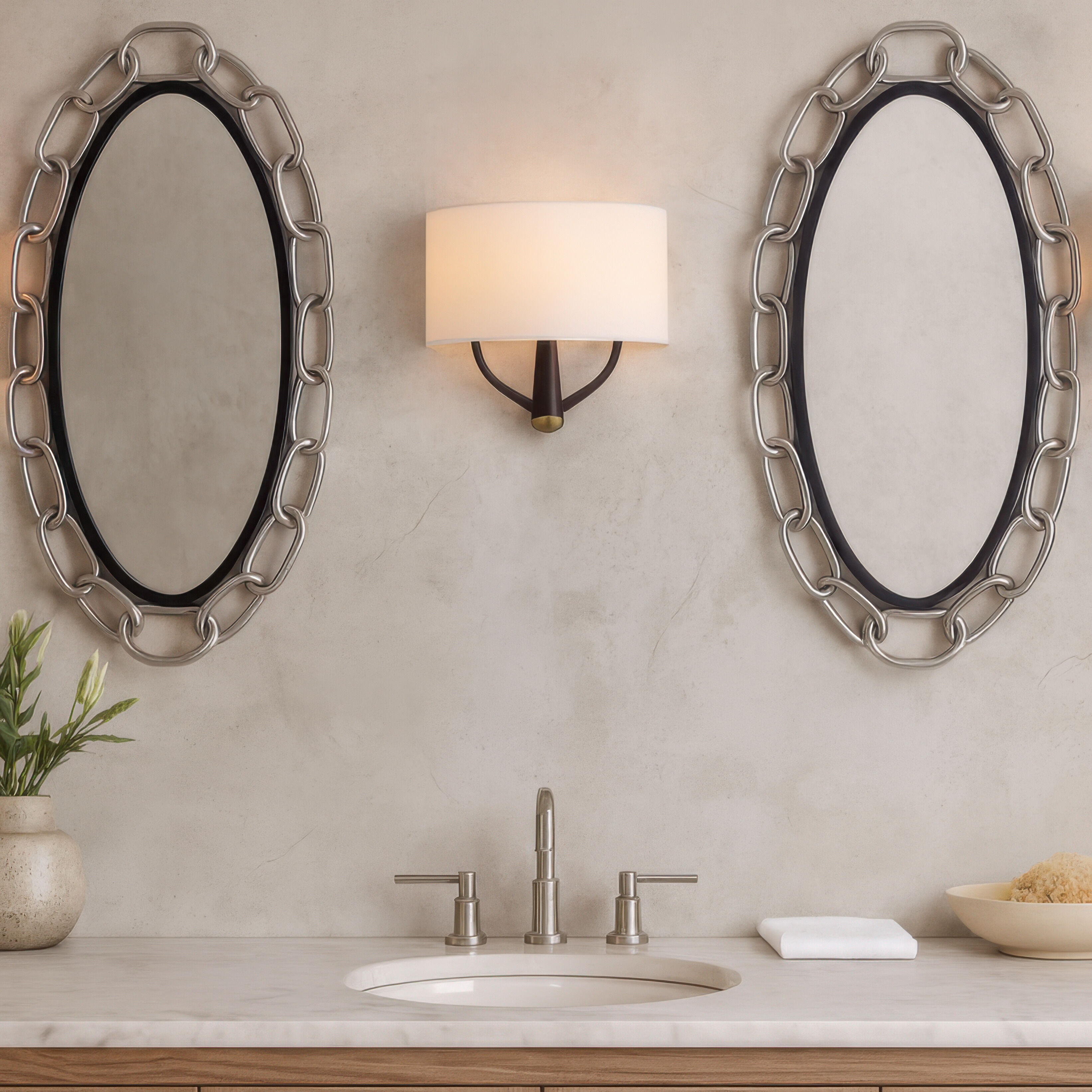 Patchwork 2 Light 12 inch Black with Satin Brass Wall Sconce Wall Light