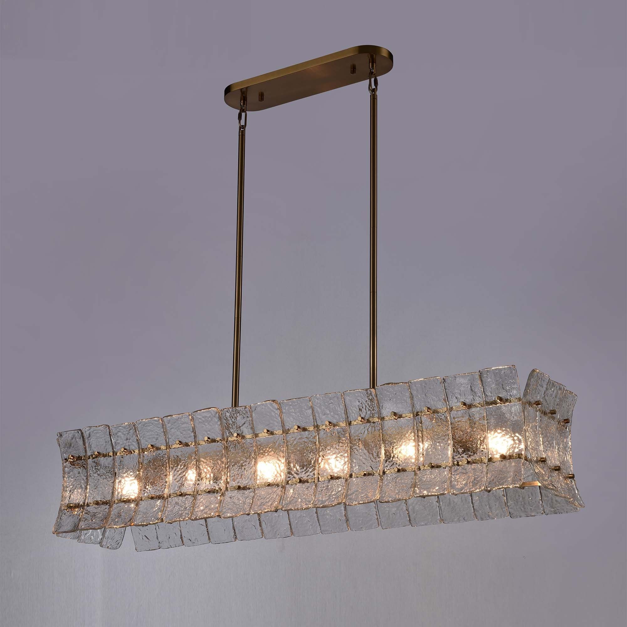 Sophie 6 Light 47 inch Lacquered Gold Linear Chandelier Ceiling Light