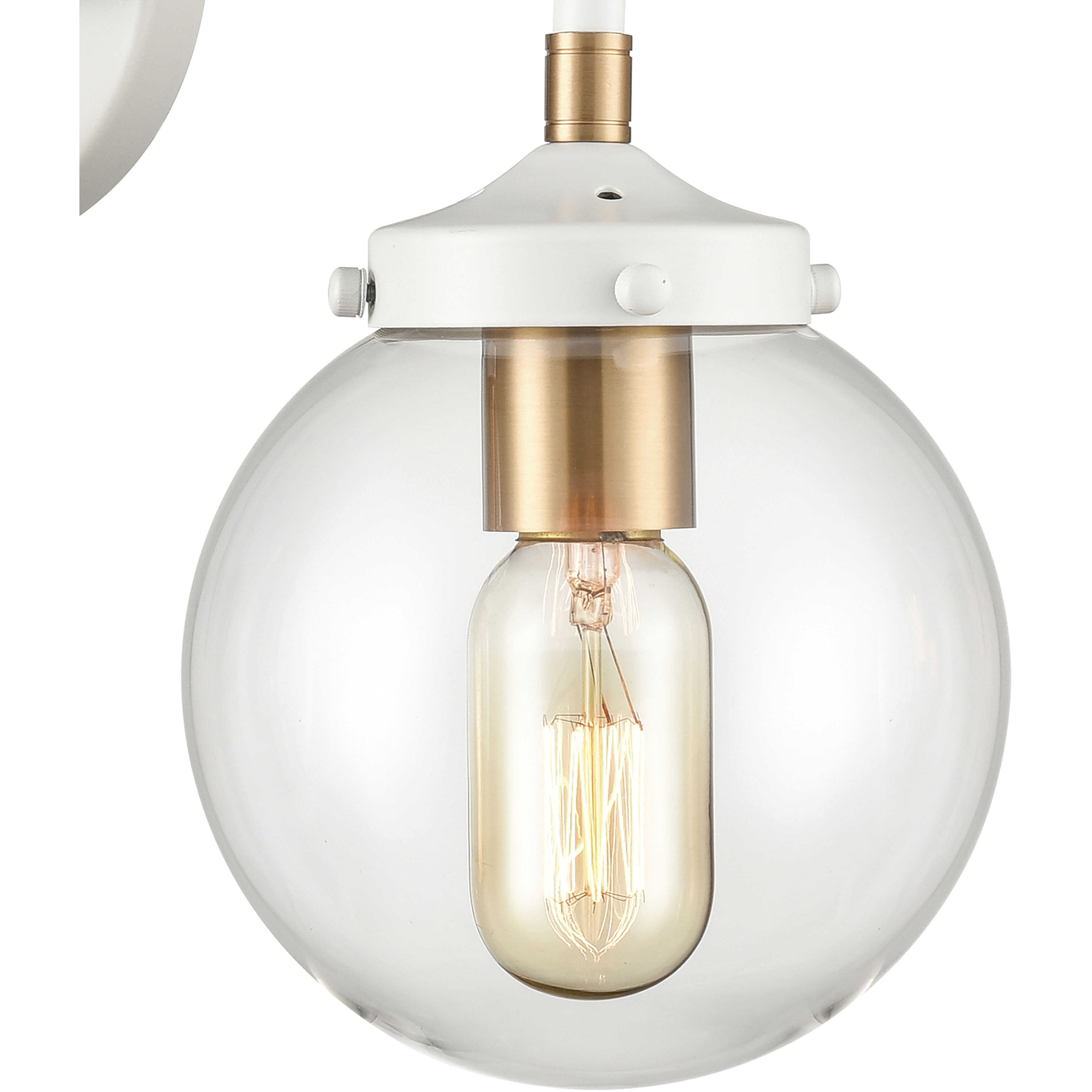 Boudreaux Vanity Light Wall Light in Matte White with Satin Brass