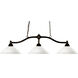 Chance 3 Light 50 inch Bronze Billiard Ceiling Light in Angular Matte Opal Glass