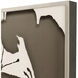 Monochrome Flutter Brown and Metallic Framed Art, The Studio