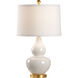 Chelsea House 27 inch 100.00 watt White Glaze/Antique Gold Leaf Table Lamp Portable Light