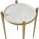 Nahunta 22 X 18 inch Antique Brass and White Marble Accent Table