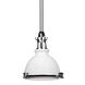 Massena 1 Light 9.5 inch White / Polished Nickel Pendant Ceiling Light