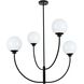 Nyomi 4 Light 36 inch Black Chandelier Ceiling Light