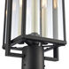 Gladwyn 3 Light 21.5 inch Matte Black with Off White Outdoor Post Light