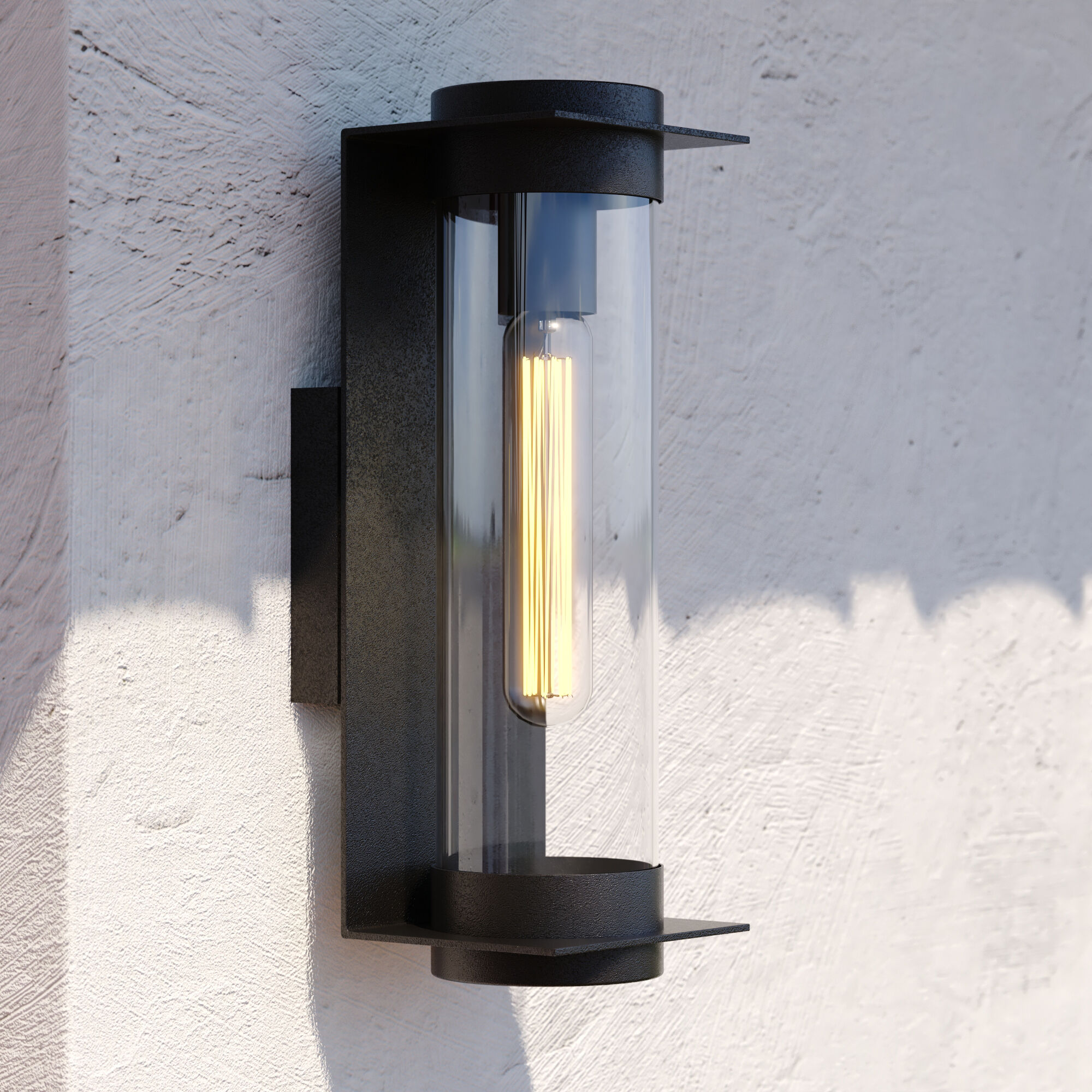 Brighton Park LED 14 inch Textured Black Outdoor Wall