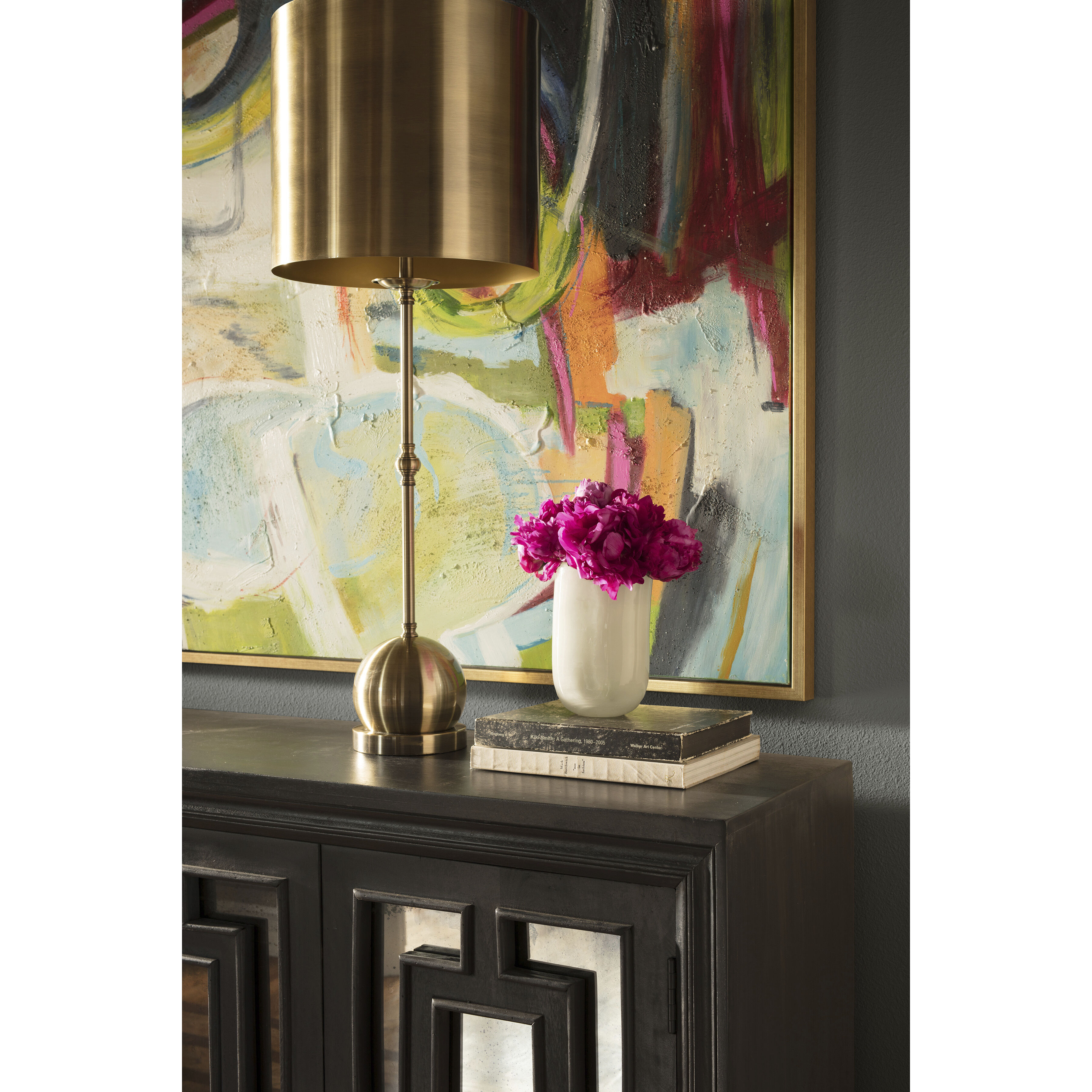 Constant Knot Brushed Gold and White and Blue and Pink Wall Art