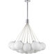 Bolla LED 28 inch Opal Glass Chandelier Ceiling Light in Steel, Clear Glass and Interior Opal Glass