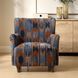 Lainey Sapphire and Rust and Spa Blue with Walnut Armchair