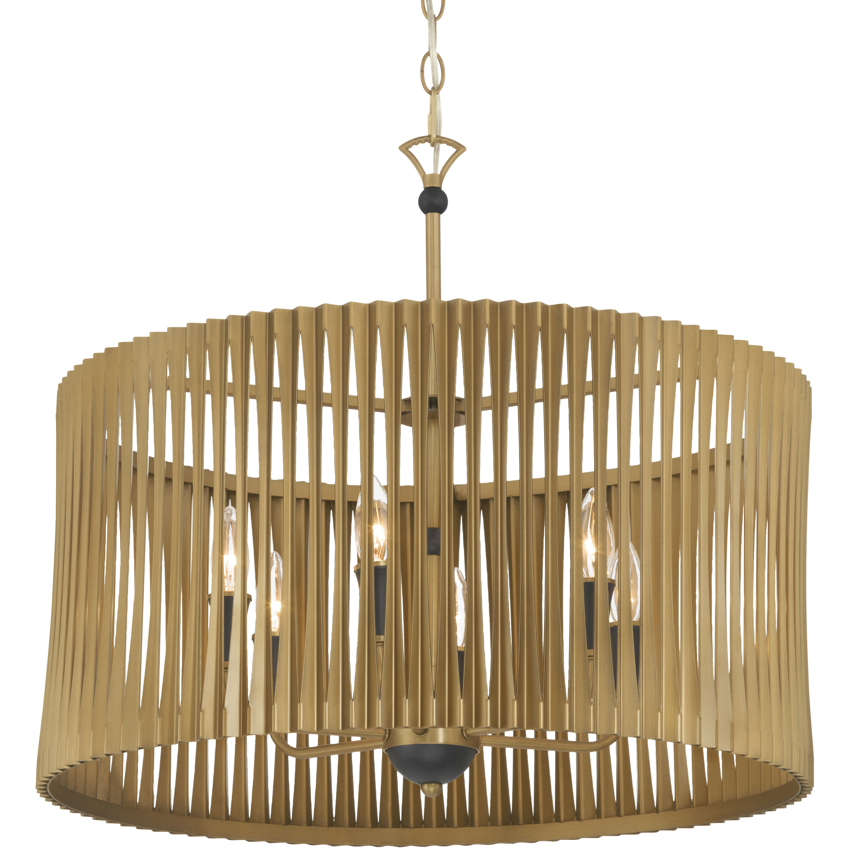 Aven 6 Light 24 inch Sand Coal Black and Legacy Brass Pendant Ceiling Light