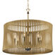 Aven 6 Light 24 inch Sand Coal Black and Legacy Brass Pendant Ceiling Light