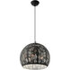Chantily 3 Light 15.75 inch Black with Brushed Nickel Accents Pendant Ceiling Light