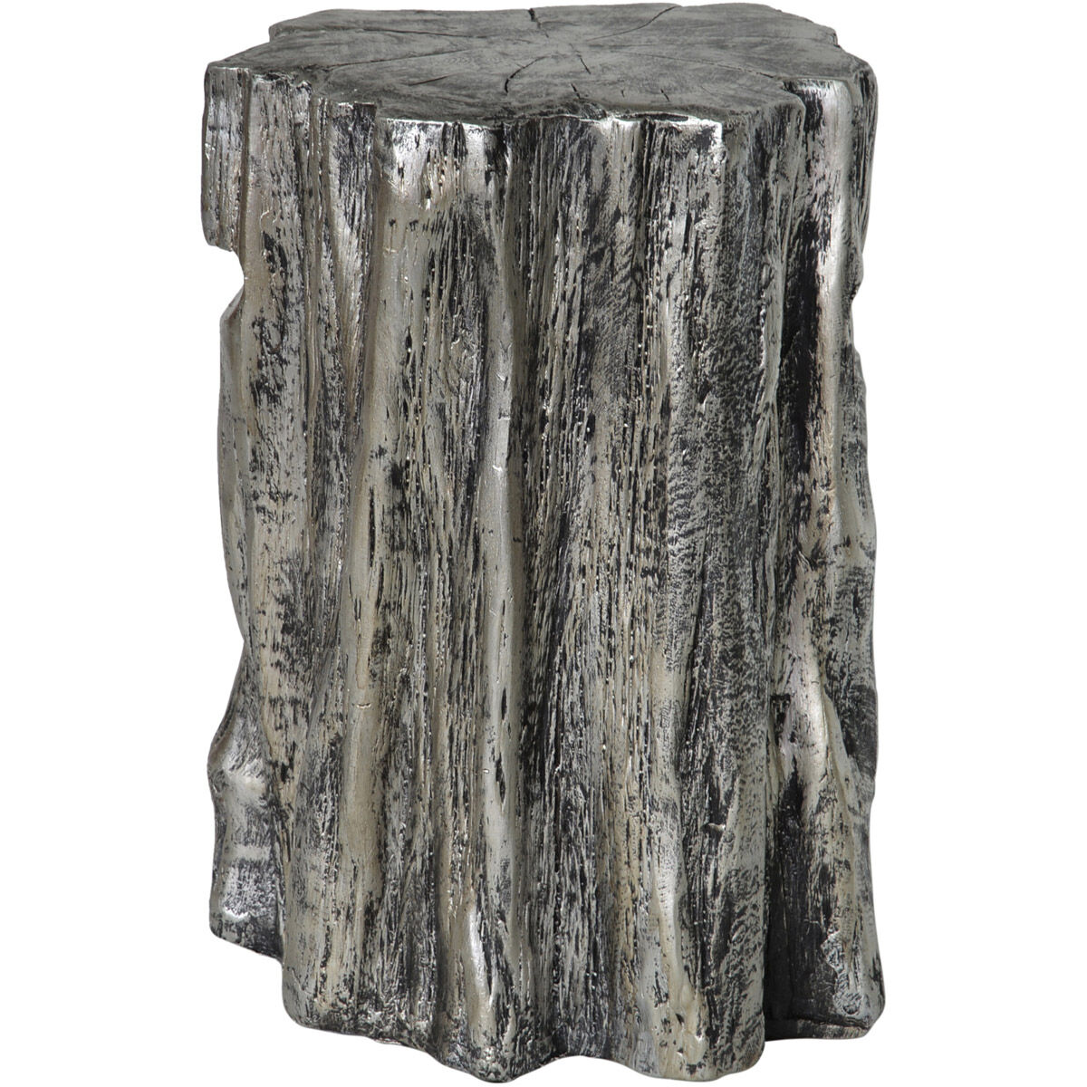 Trunk 19.5 inch Silver Stool