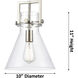 Newton Cone 1 Light 10 inch Satin Nickel Pendant Ceiling Light in Plated Smoke Glass