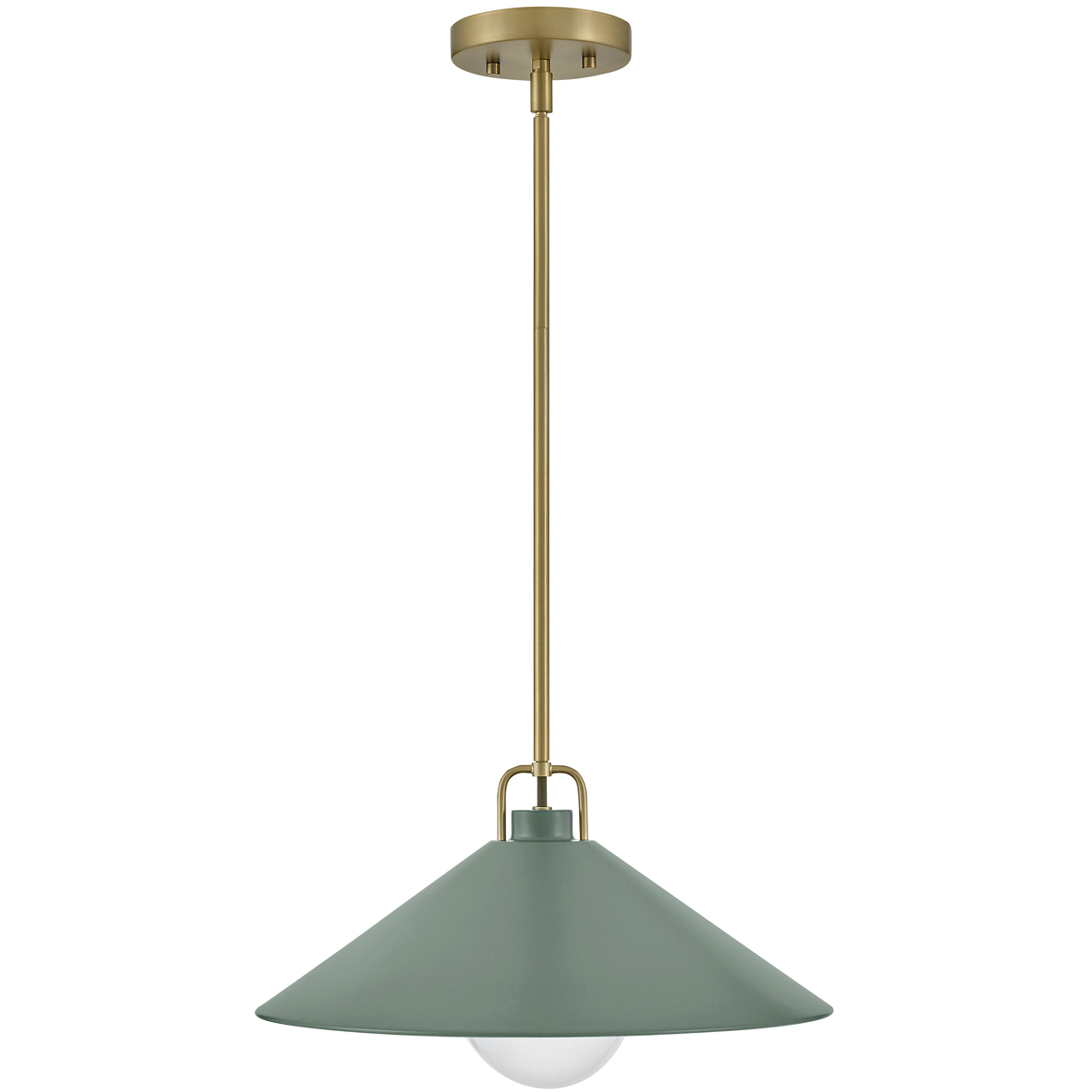 Milo LED 16 inch Lacquered Brass with Sage Green accents Pendant Ceiling Light