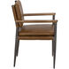 Wooster Steel Grey Powder Coat and Dark Walnut and Cuba Brown Dining Chair with Arms