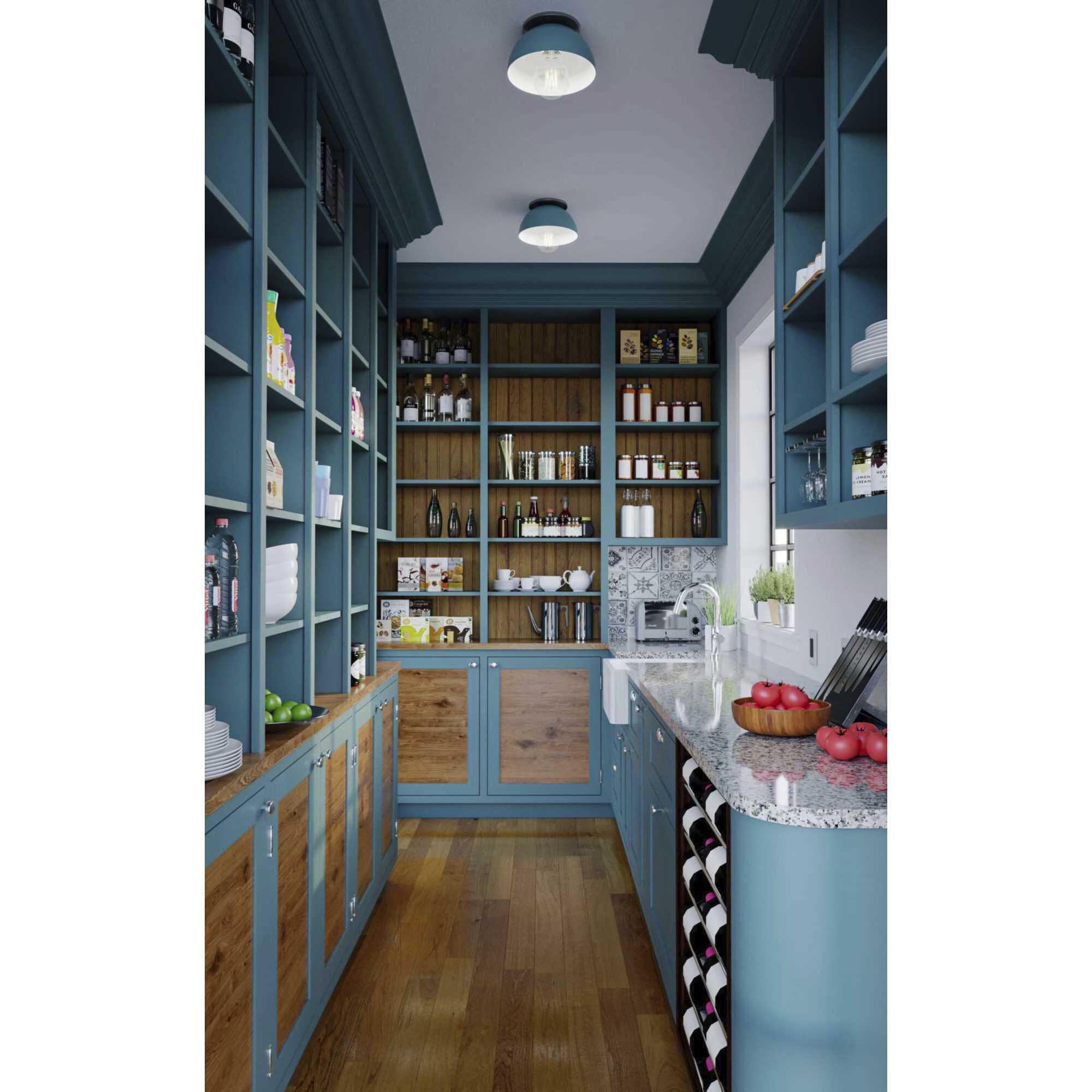 Eva 1 Light 7 inch Coastal Blue Flush Mount Ceiling Light