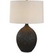 Levee 27 inch 150 watt Satin Black Glaze Table Lamp Portable Light