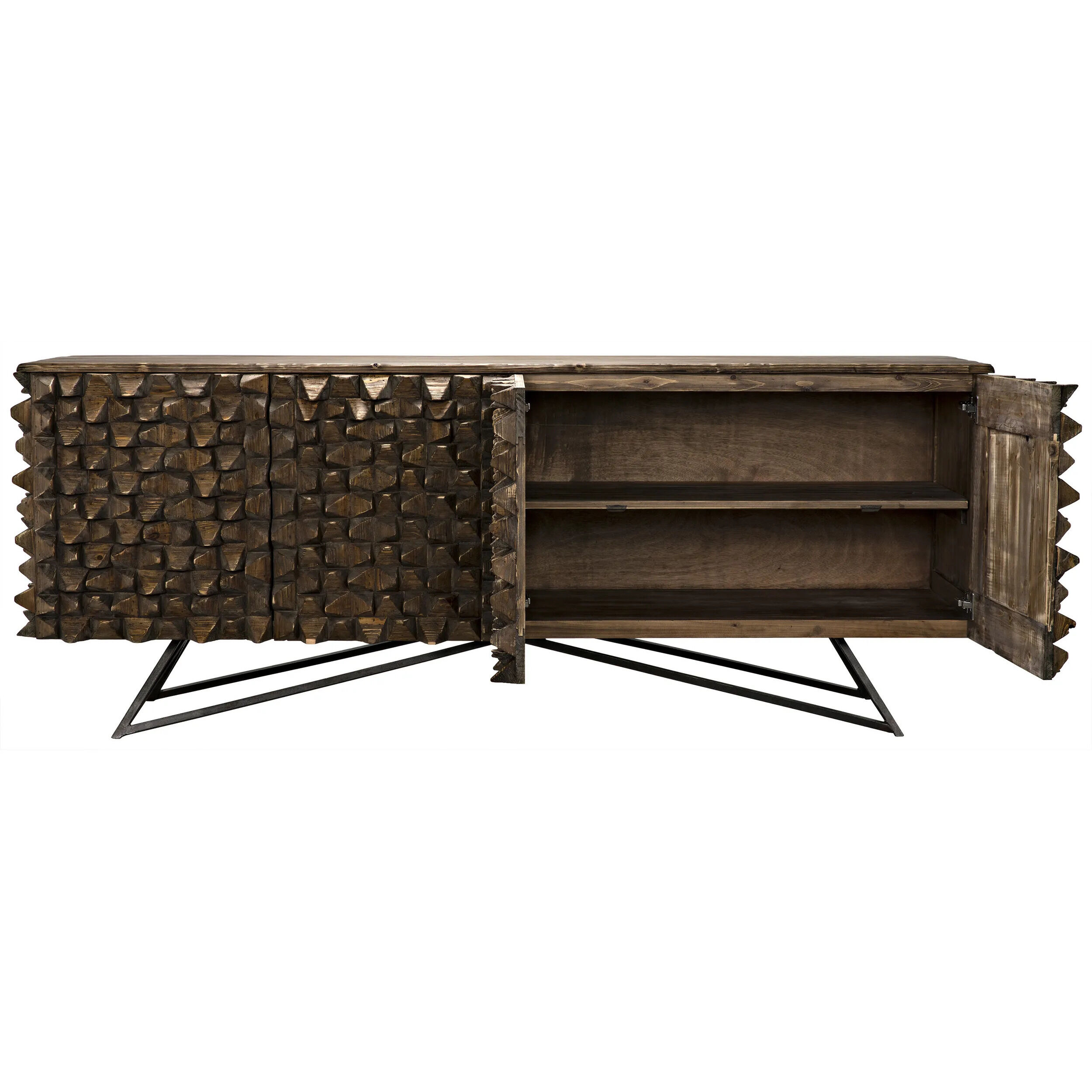 New York 87 X 23 inch Old Wood Sideboard