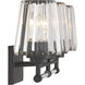 Garnet 3 Light 24 inch Black Bathroom Vanity Light Wall Light