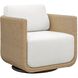 Santorini Twisted Honey and Oyster White Outdoor Swivel Lounge Chair