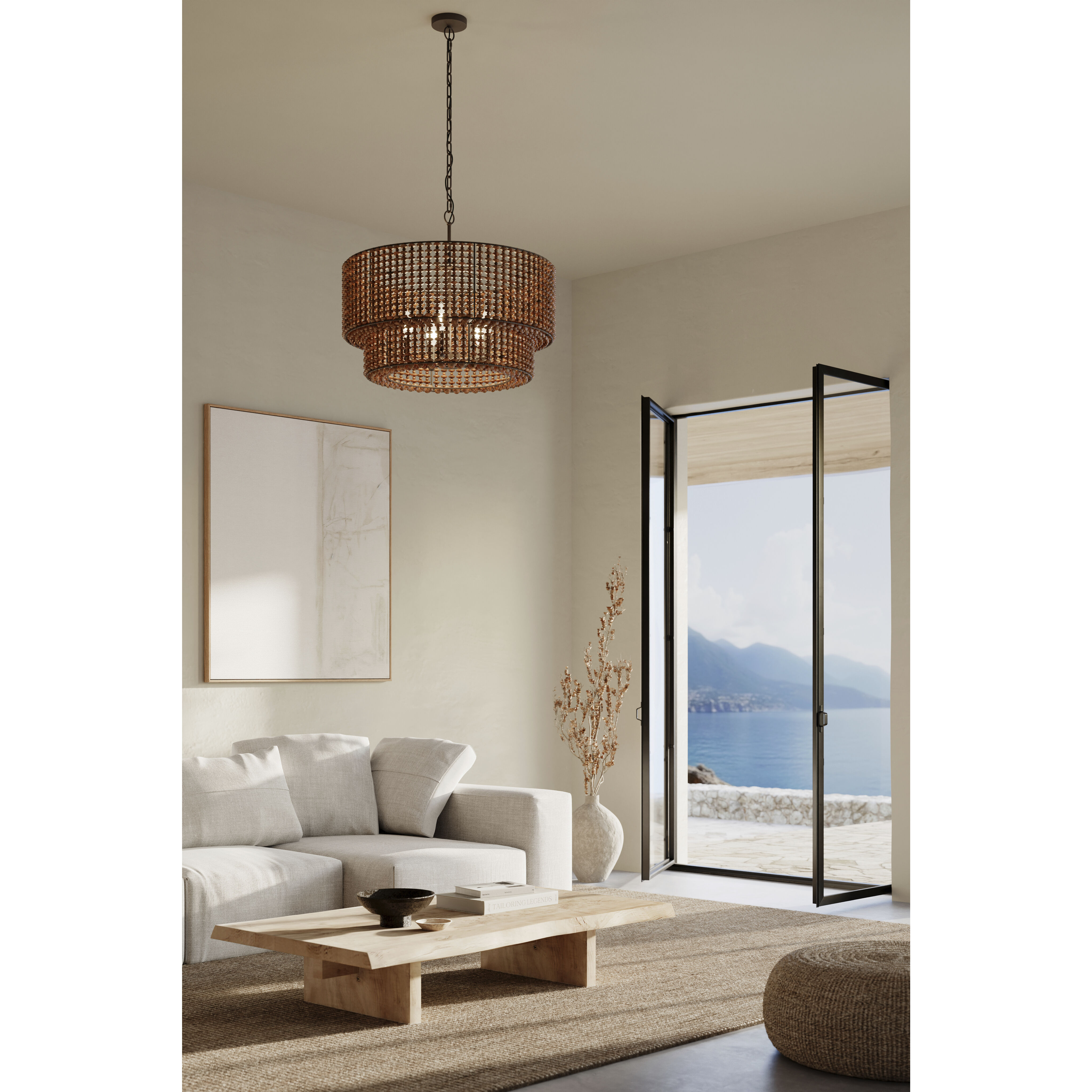 Beaudelle 5 Light 30 inch Dark Bronze Pendant Ceiling Light