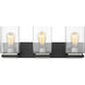 Crossroads 3 Light 23 inch Matte Black Bathroom Vanity Lights Wall Light