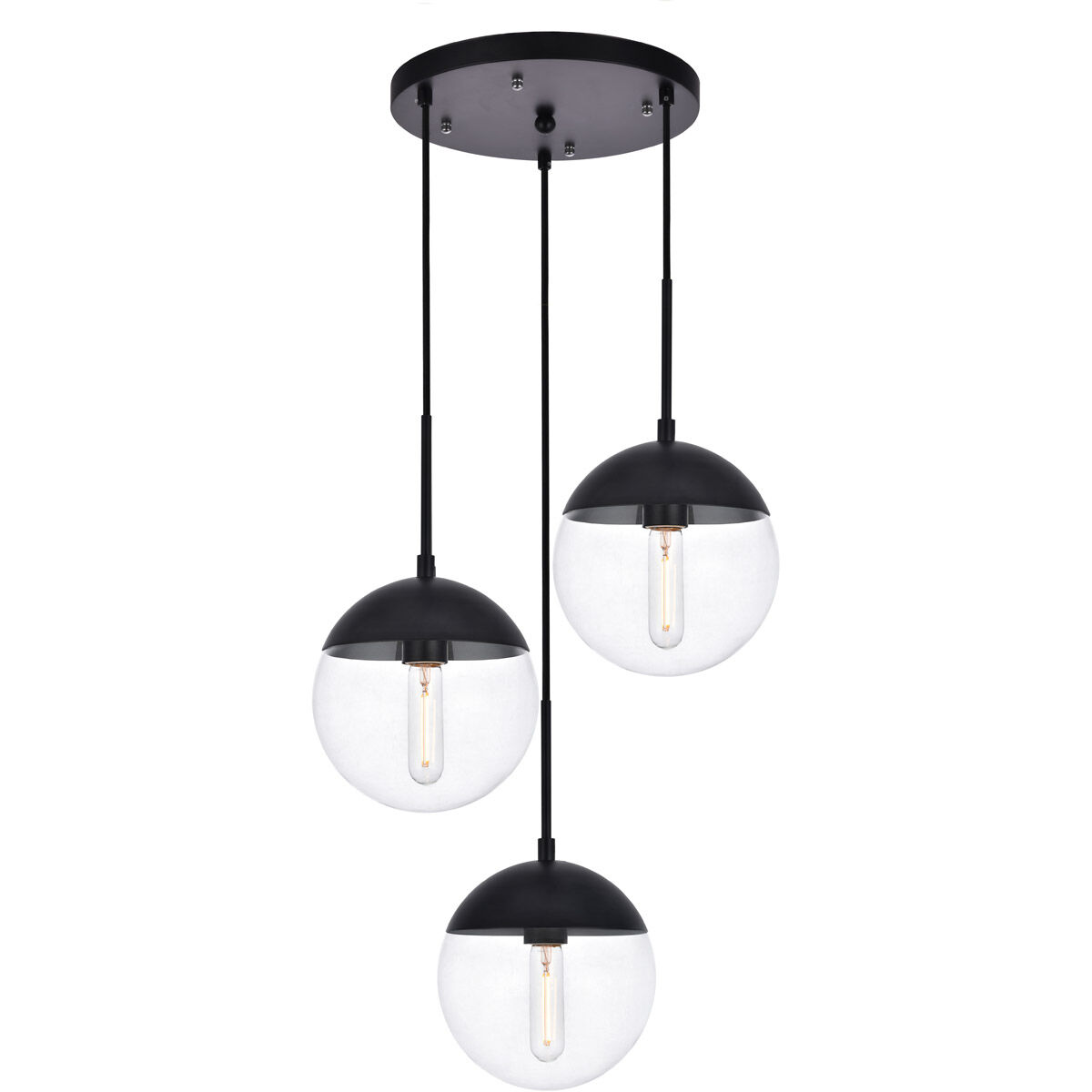 Oyster Bay 3 Light 18 inch Black Pendant Ceiling Light
