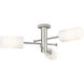 Crown Point 3 Light 29.38 inch Satin Nickel Flush Mount Ceiling Light in Matte White Glass
