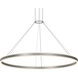 Double Corona LED 59 inch Bright Satin Aluminum Pendant Ceiling Light
