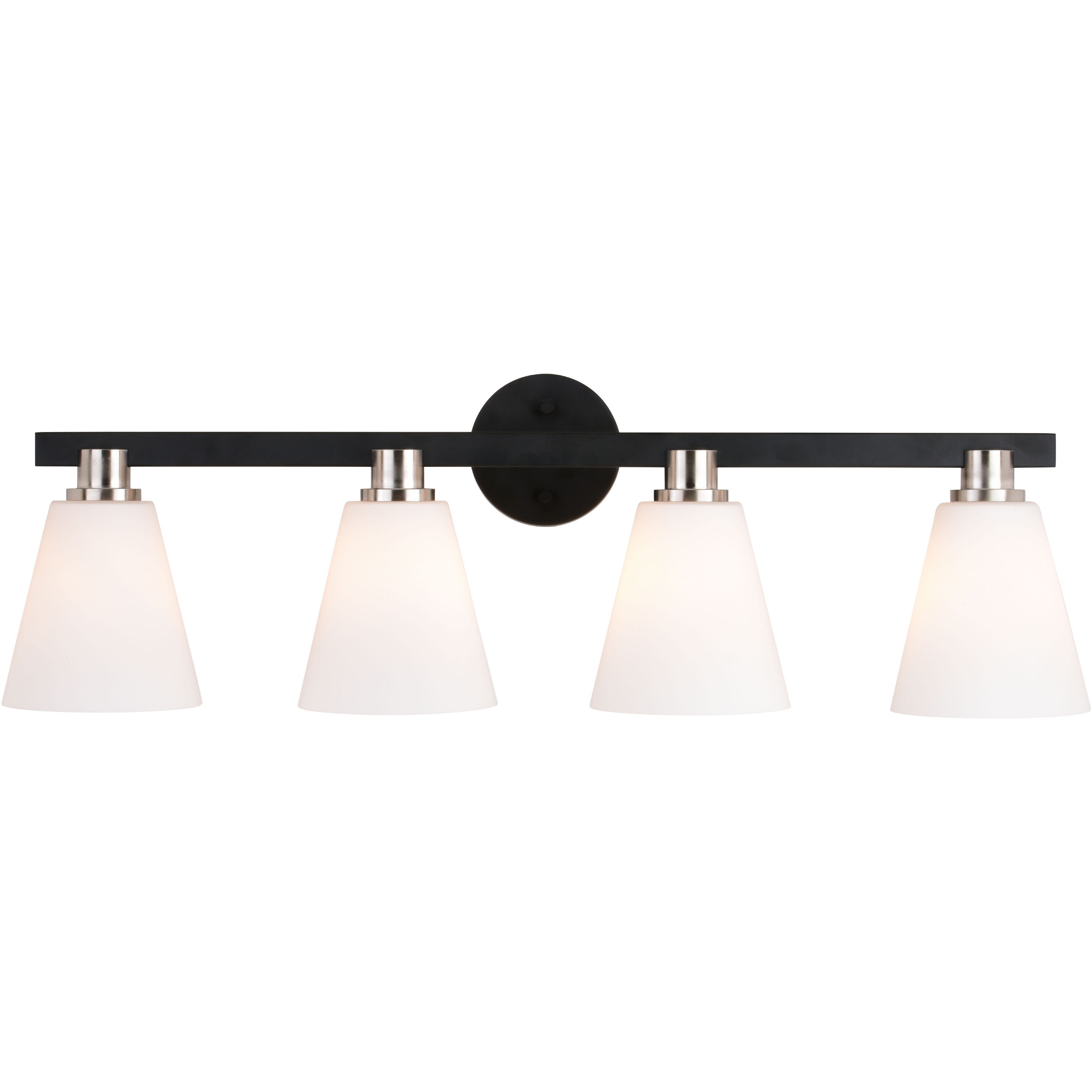 Vermont LED 32 inch Matte Black and Satin Nickel Bathroom Light Wall Light in 4