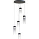 Highball LED 16.5 inch Gunmetal Multi-Light Pendant Ceiling Light in Graduating Smoke