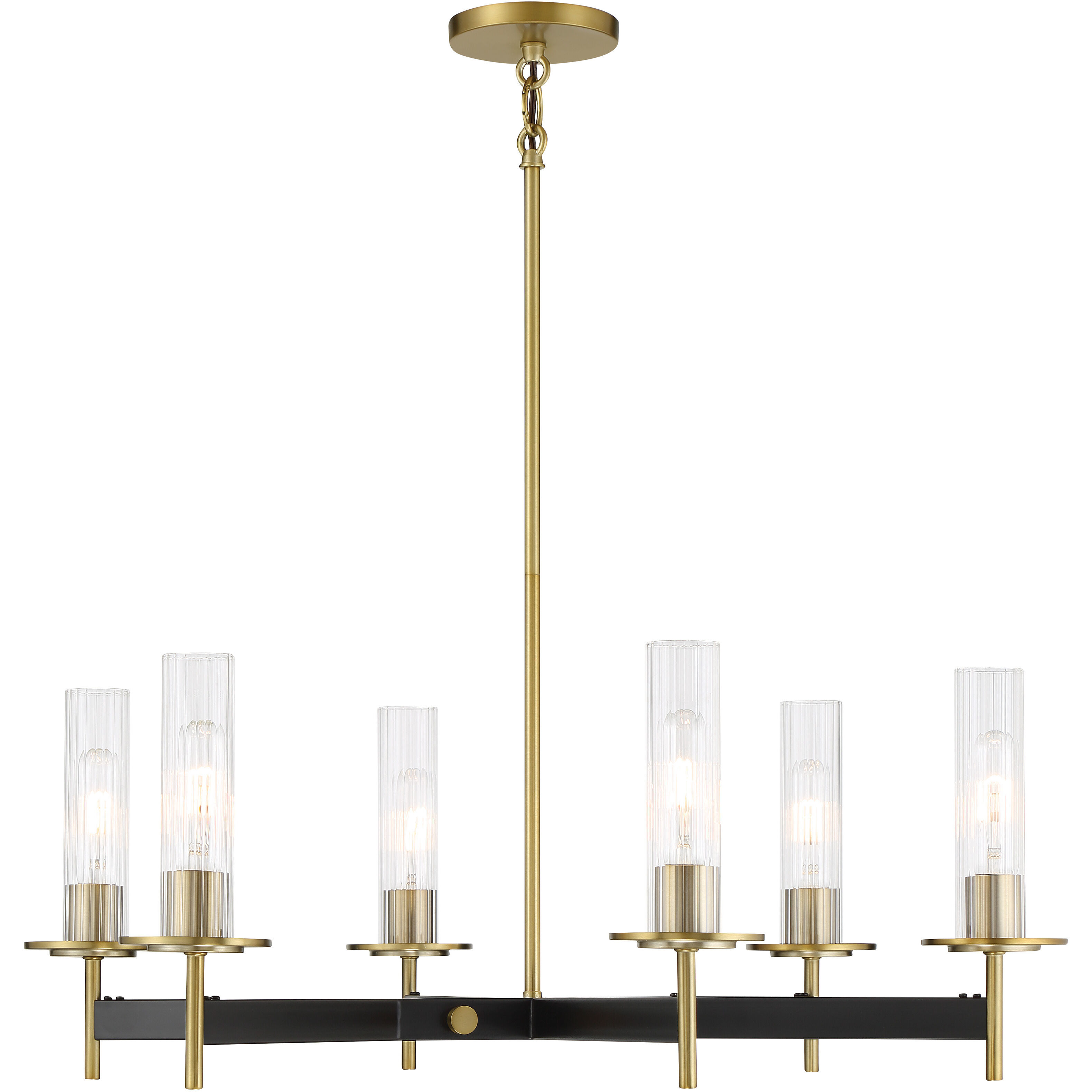 Baldwin Park 6 Light 27 inch Coal/Soft Brass Chandelier Ceiling Light
