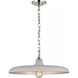 Thomas O'Brien Piatto LED 18 inch Polished Nickel Pendant Ceiling Light in Plaster White, Medium