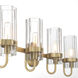 Brook 4 Light 31 inch Gold Vanity Light Wall Light