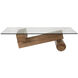 Calatrava 68 X 36 inch Dark Walnut and Glass Coffee Table