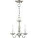 Williamsburgh 3 Light 11 inch Brushed Nickel Convertible Mini Chandelier/Ceiling Mount Ceiling Light