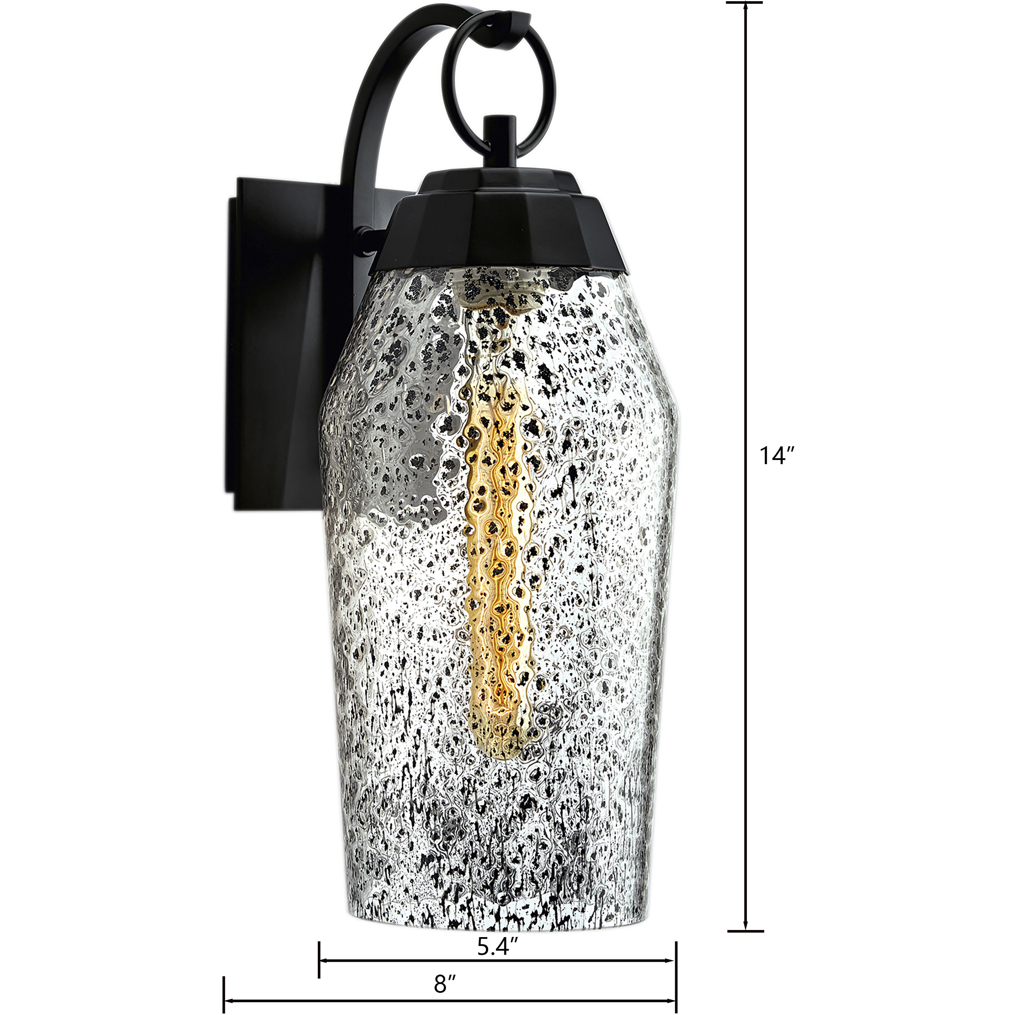 Lyrids 1 Light 14 inch Matte Black Outdoor Wall Sconce