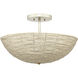 Tsunami 3 Light 24 inch Natural Cream Semi Flush Mount Ceiling Light