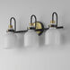 Milk 3 Light 22 inch Satin Brass Bath Vanity Light Wall Light in Black and Satin Brass