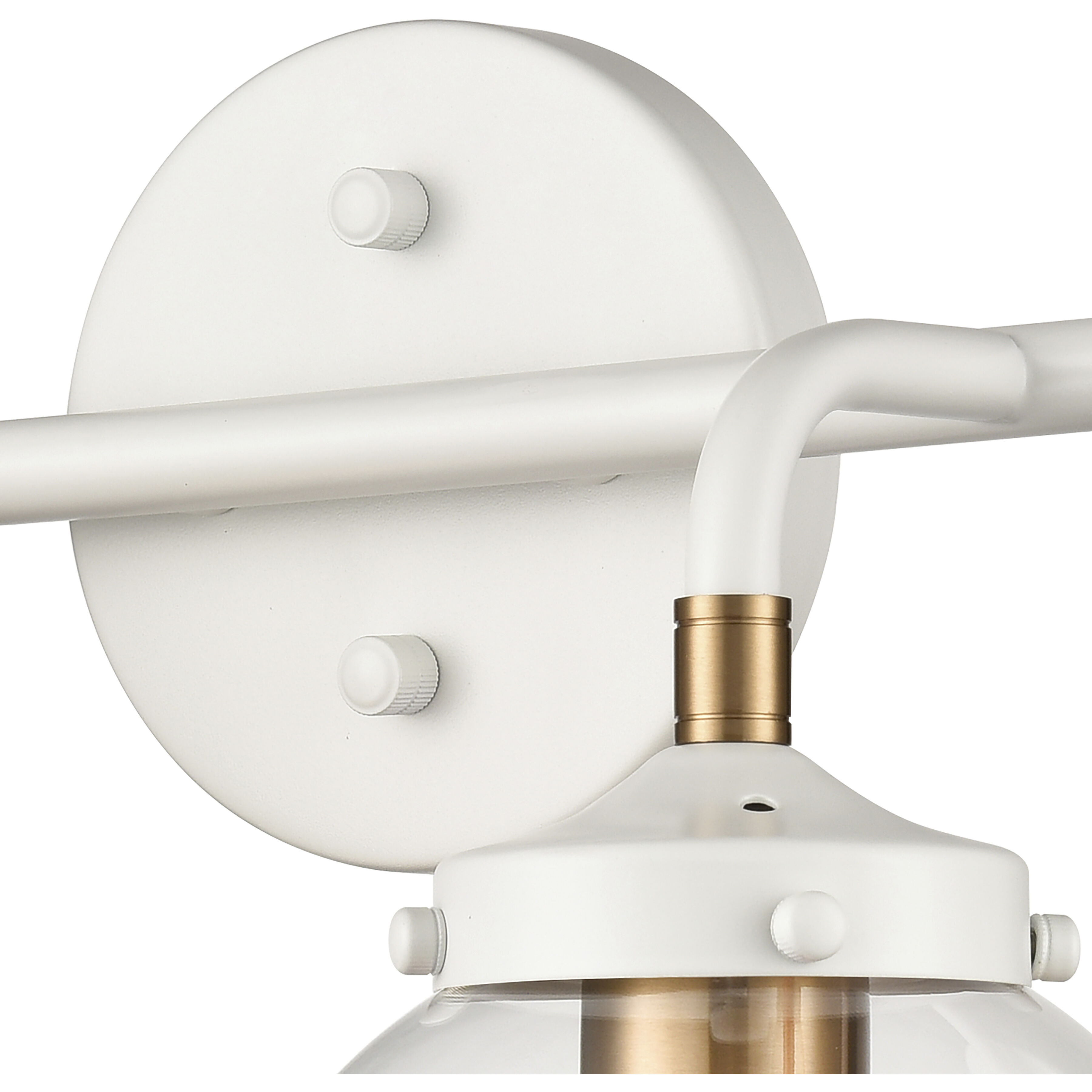 Boudreaux Vanity Light Wall Light in Matte White with Satin Brass