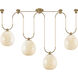 Jove 4 Light 58 inch Patina Brass Linear Ceiling Light