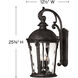 Estate Series Windsor Outdoor Wall Mount Lantern in Black, Medium